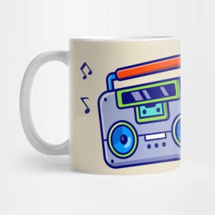 Radio Tape With Notes Cartoon Mug